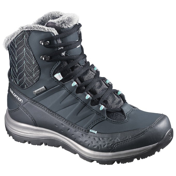 Salomon Israel KAÏNA MID GTX® - Womens Winter Boots - Navy (PTVQ-86731)